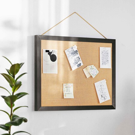 Flash Furniture Juno Rustic Wall Mount Linen Board w/Wood Push Pins, 18x24, Black HGWA-LINEN-18X24-BLK-GG